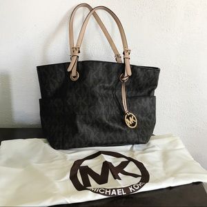 MICHAEL Michael Kors Jet Set Brown Logo Tote